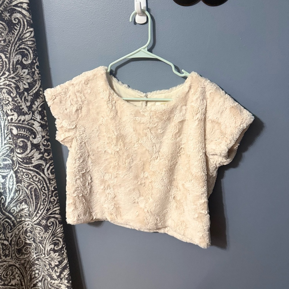 Maeve Cream Fuzzy Top